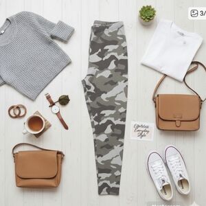 Eye Candy Camouflage Leggings Light Green Medium